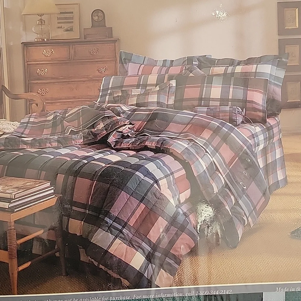 NWT 3 Wamsutta Tyler Plaid Hunter Collection Twin Flat Sheet Supercale Plus